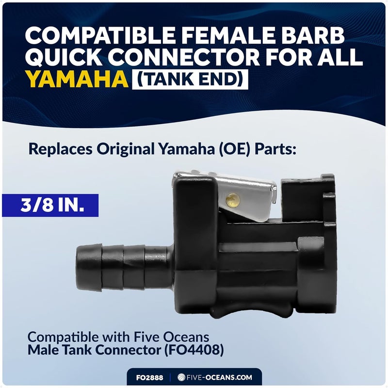 Five Oceans 3/8" Barb Female Fuel Line Connector Compatible with Yamaha, Fits Engine End and Tank End Male Fitting - FO2888 - Image 4